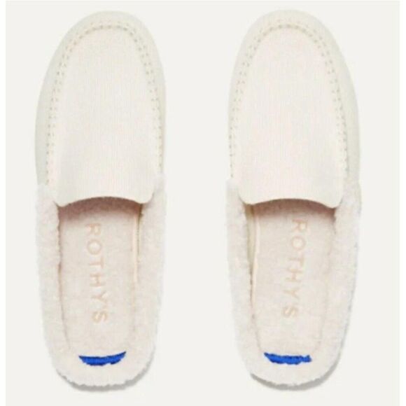 ROTHY'S The Scuff Merino Wool Knit Slip-On Backless Ivory Slippers Size 12 NWOB - Picture 1 of 9